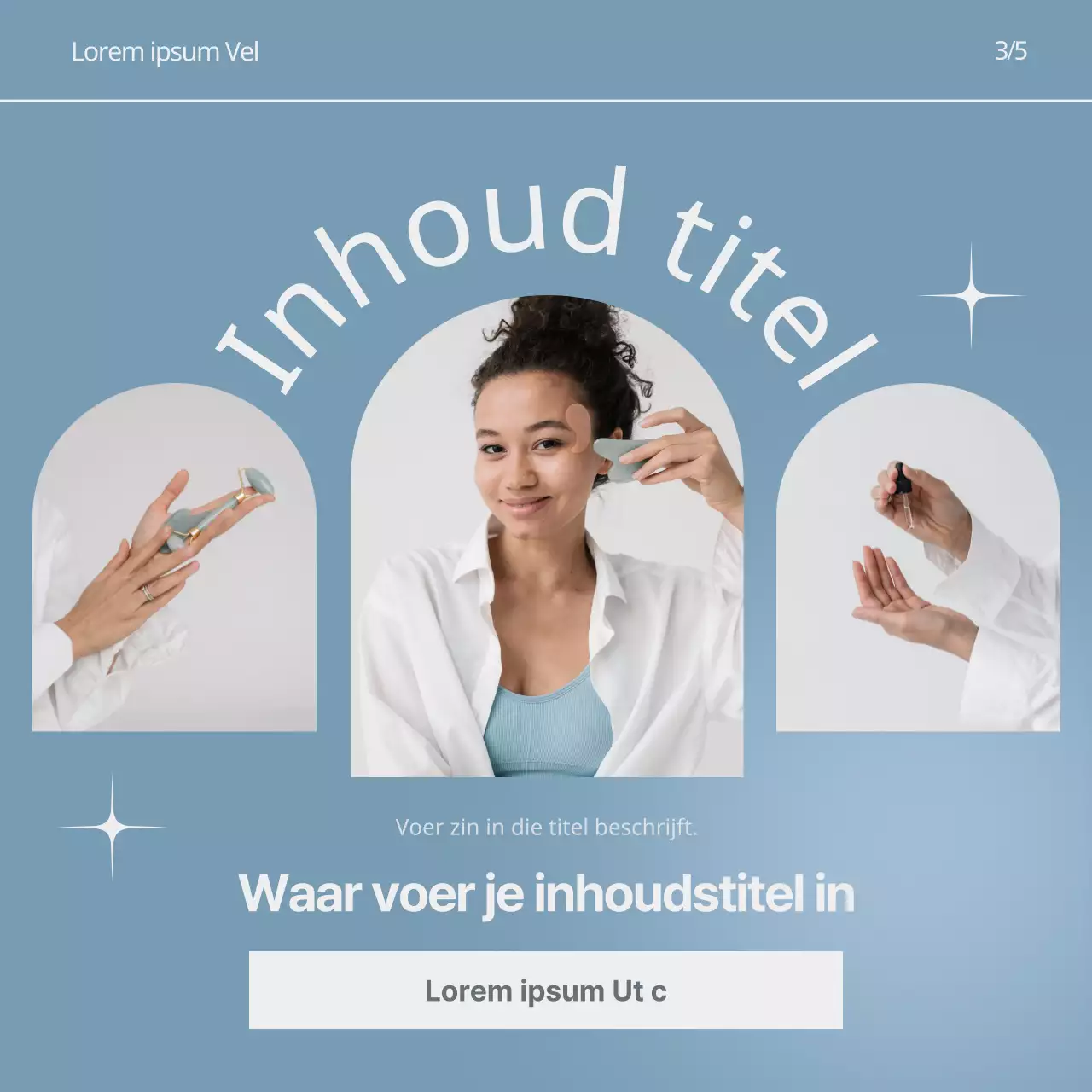 Instagram posts van beautymerken die de lichtblauwe trend omarmen