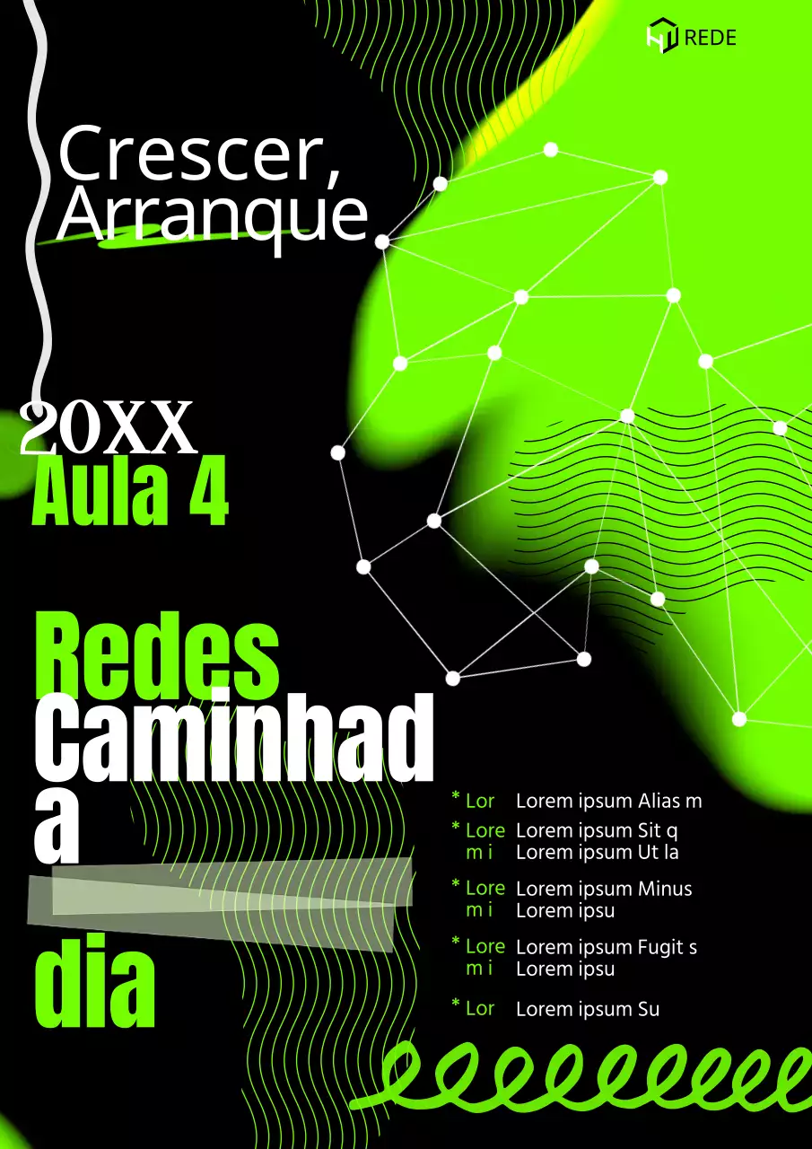 Promover os cartazes da rede cyberstyle em verde lima e preto