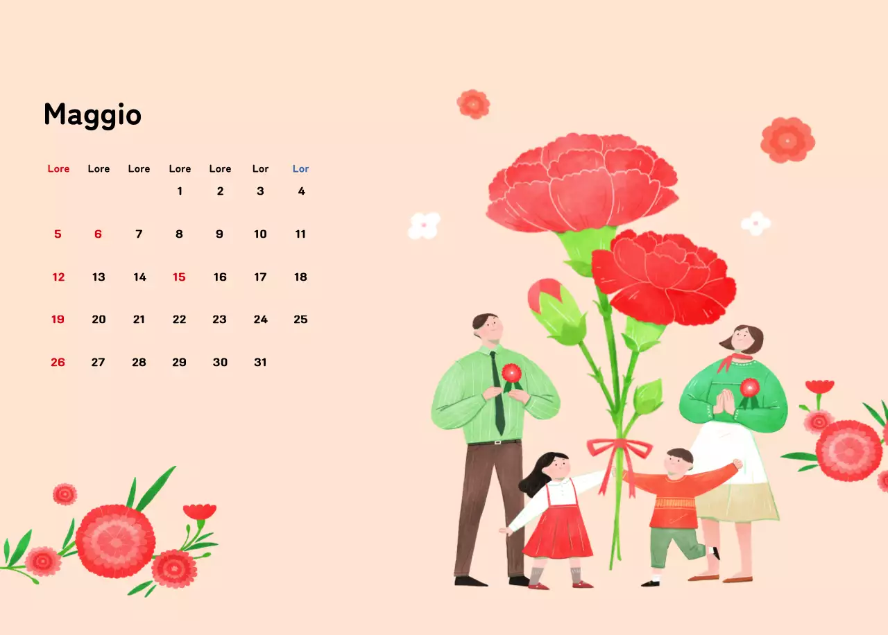 Un calendario di Capodanno caldo e illustrato