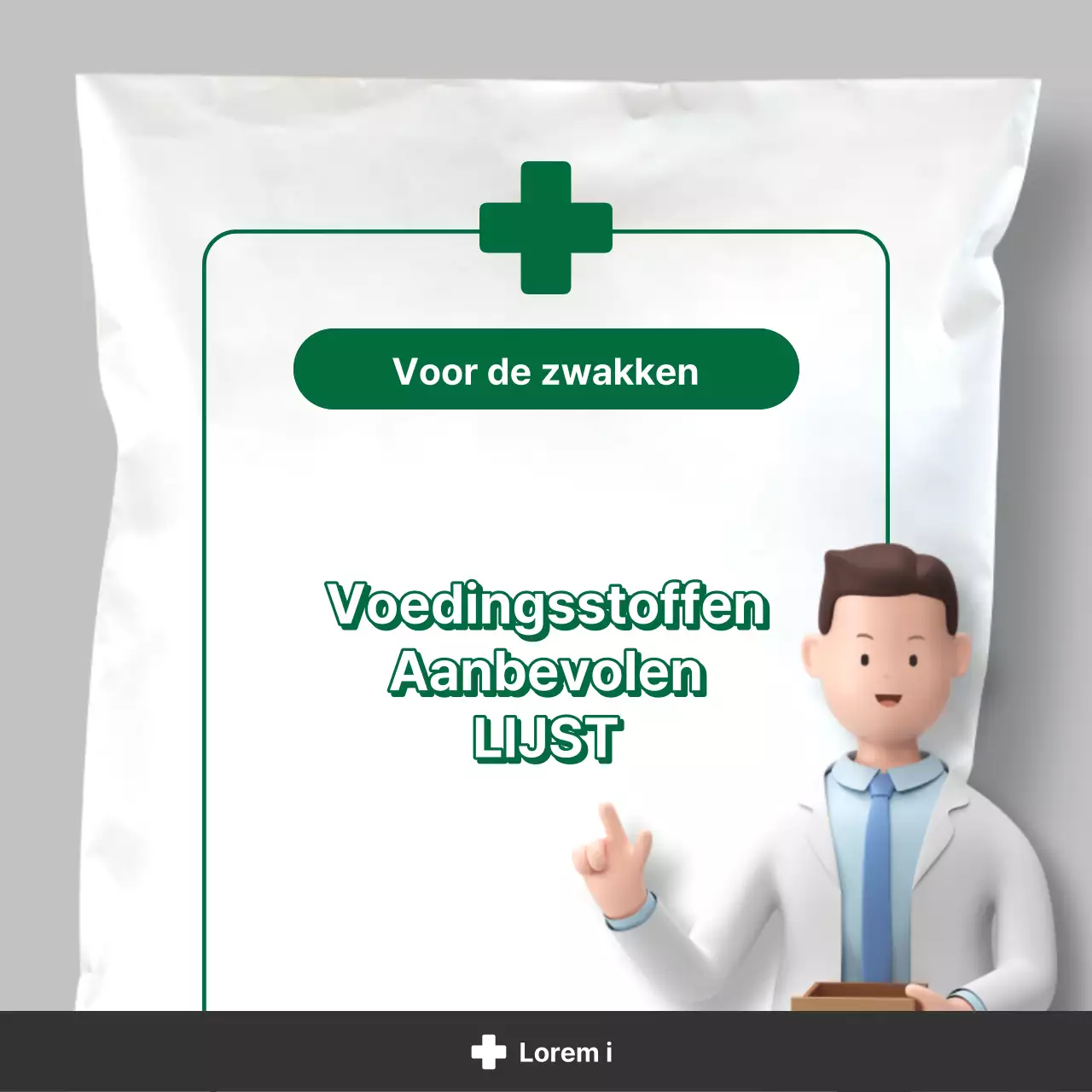 Eenvoudige voedingsinformatie in wit en groen