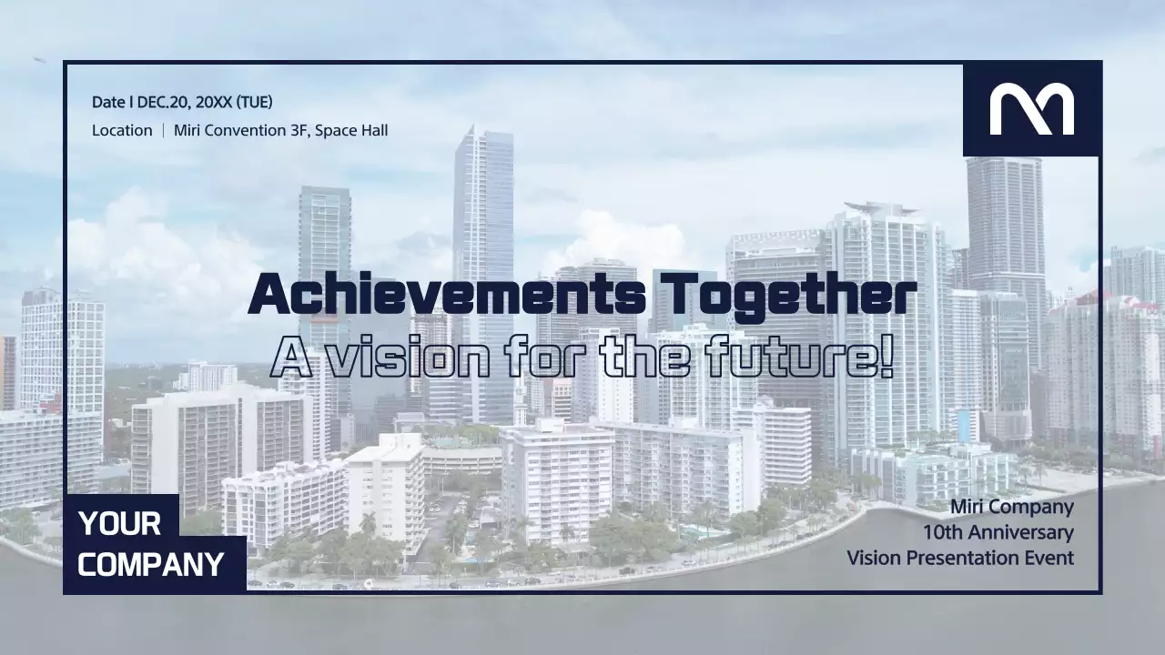 남색과 흰색의 심플한 기업 행사 스트리밍 발표자료