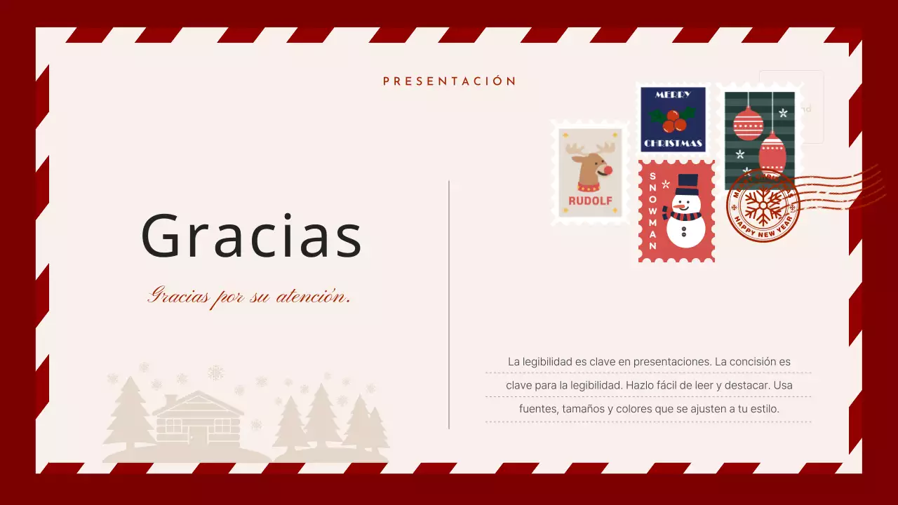 Un acogedor planificador de eventos navideños en rojo y beige