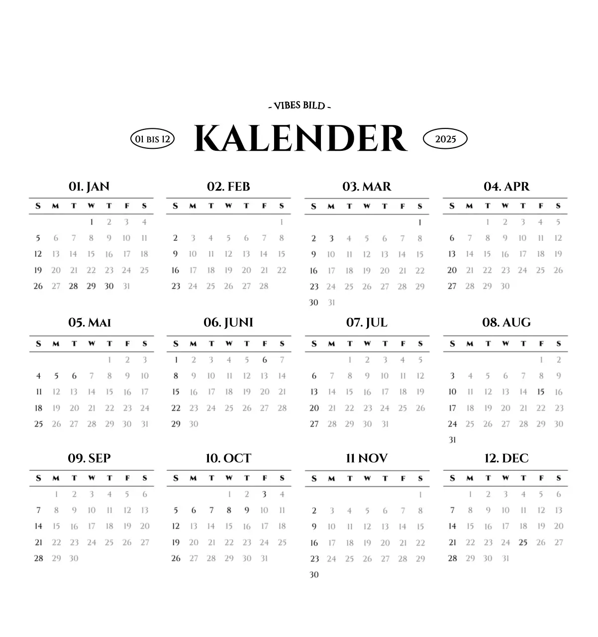 Einfacher Stil Wandkalender mit schwarz-weiß emotionalen Reisefotografie Konzept
