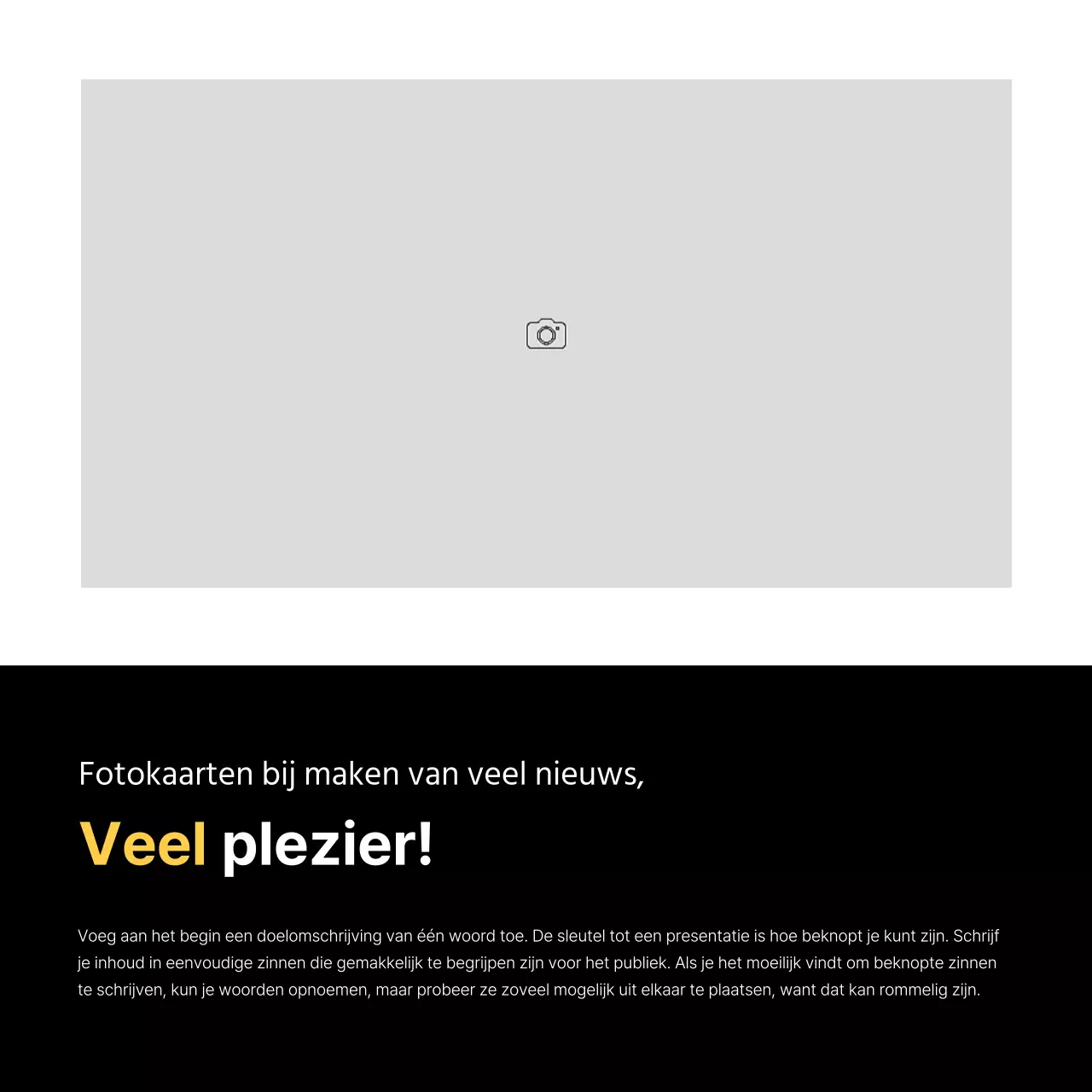 Promoot een lay-outontwerp met veel eenvoudige fotolijsten in wit en zwart