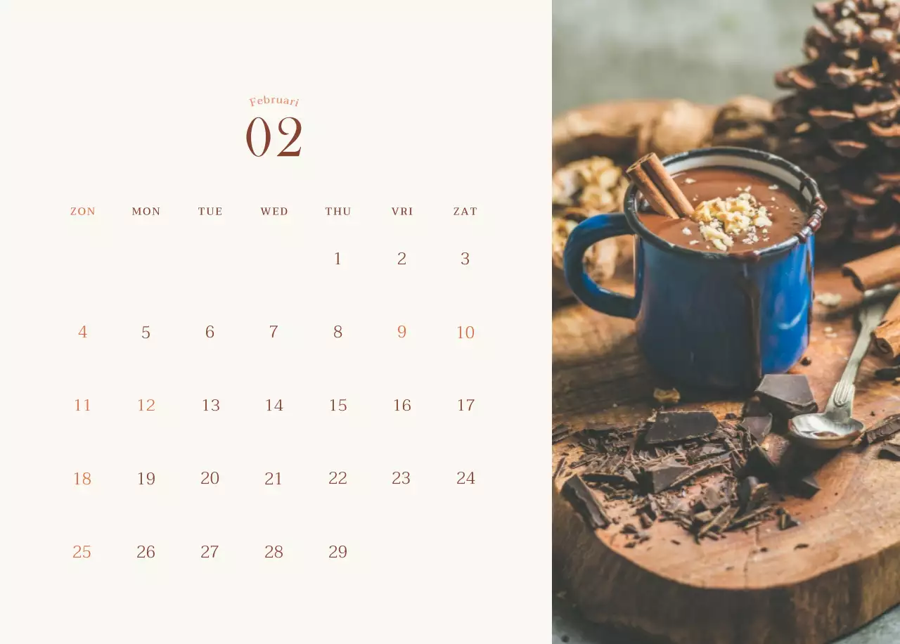 Emotionele fotolay-out voor café in beige en bruin