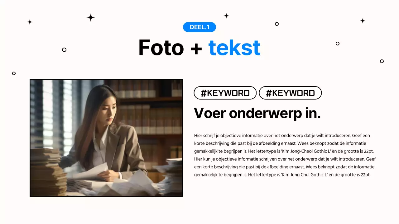 Eenvoudige blauw-zwarte kantoorwerkpresentatie