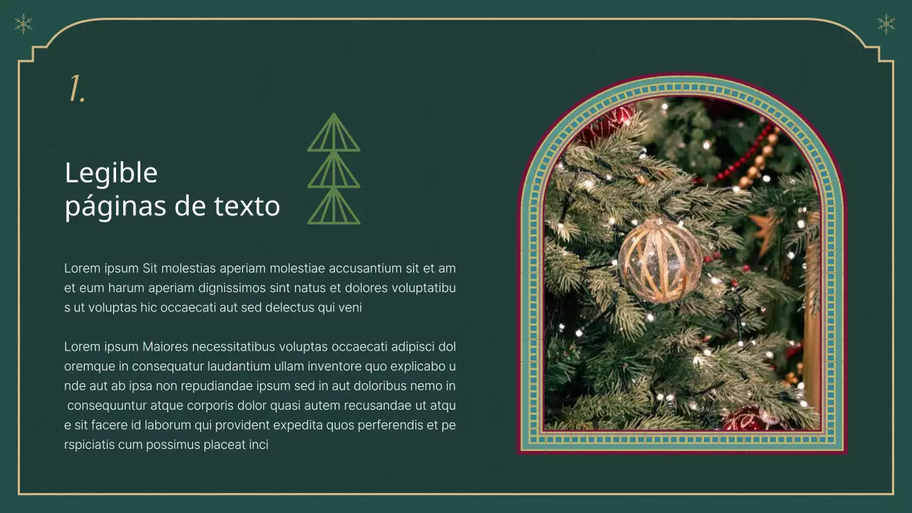 Un reportaje navideño clásico en verde y beige