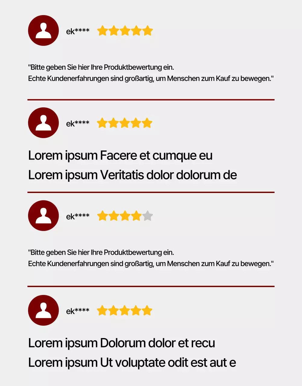 Rote, einfache Elektronik-Produktbeschreibung