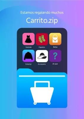 Promueva un moderno sorteo de carritos de la compra en azul y morado