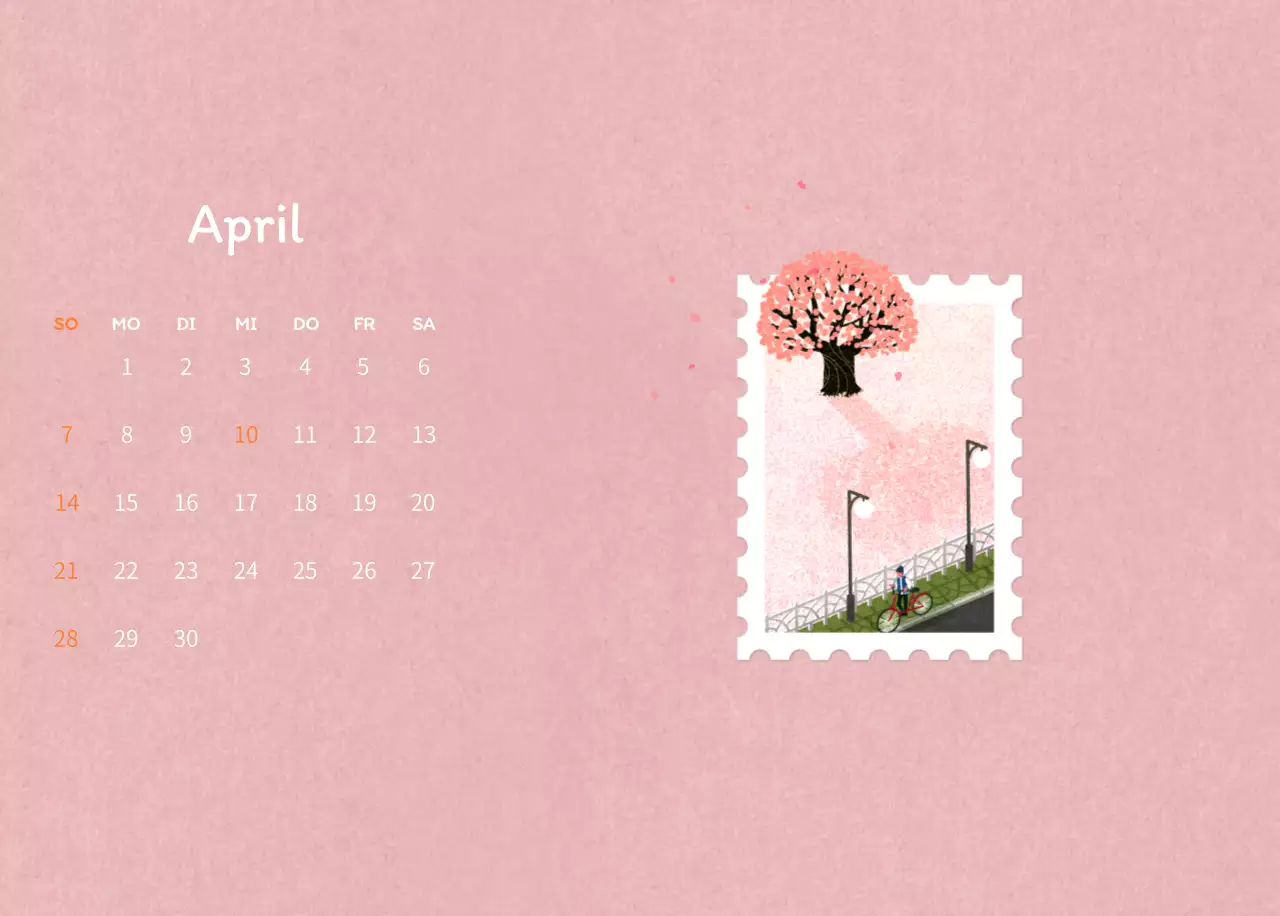 Stempelillustrationen mit einem warmen Konzept