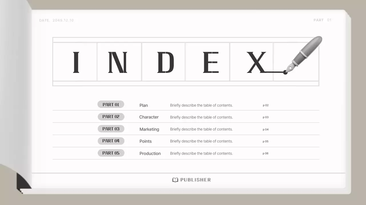 베이지색의 심플한 웹소설 출간기획서 제안서