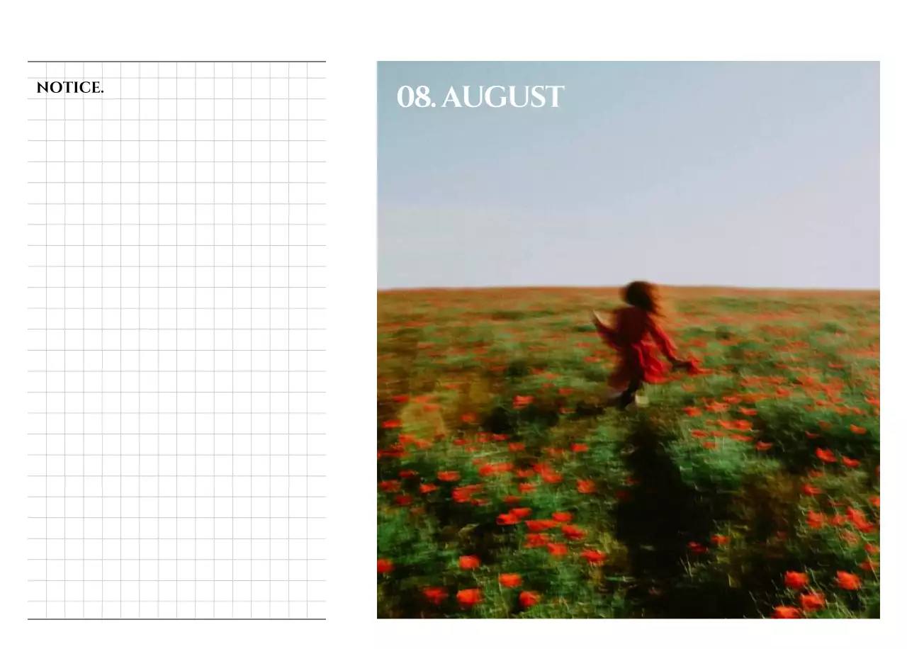 Simple style calendar with an emotional travel photography concept