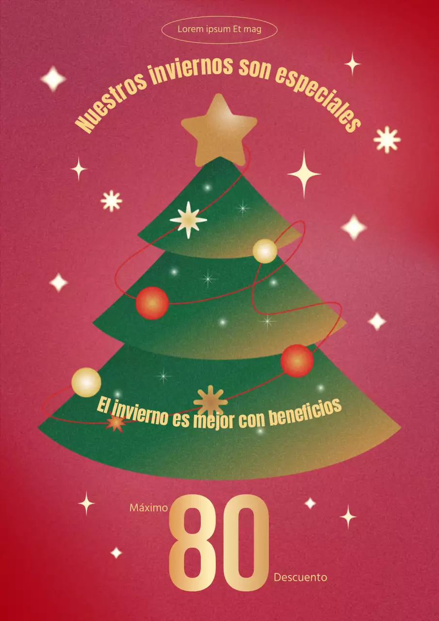 Anuncio navideño kitsch en rojo