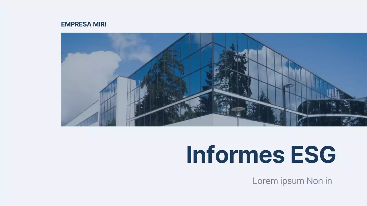 Un informe ESG sencillo en azul marino y azul claro