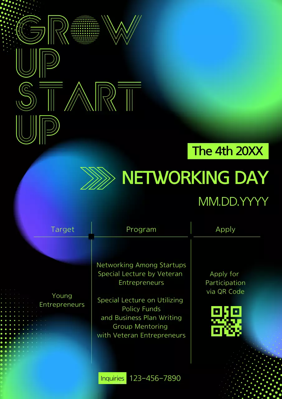 Neon Modern Networking Event Promotion Poster