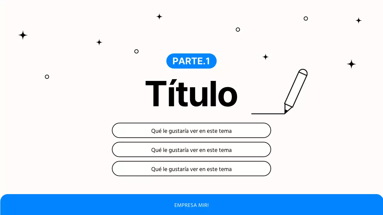 Sencilla presentación de trabajo de oficina en azul y negro