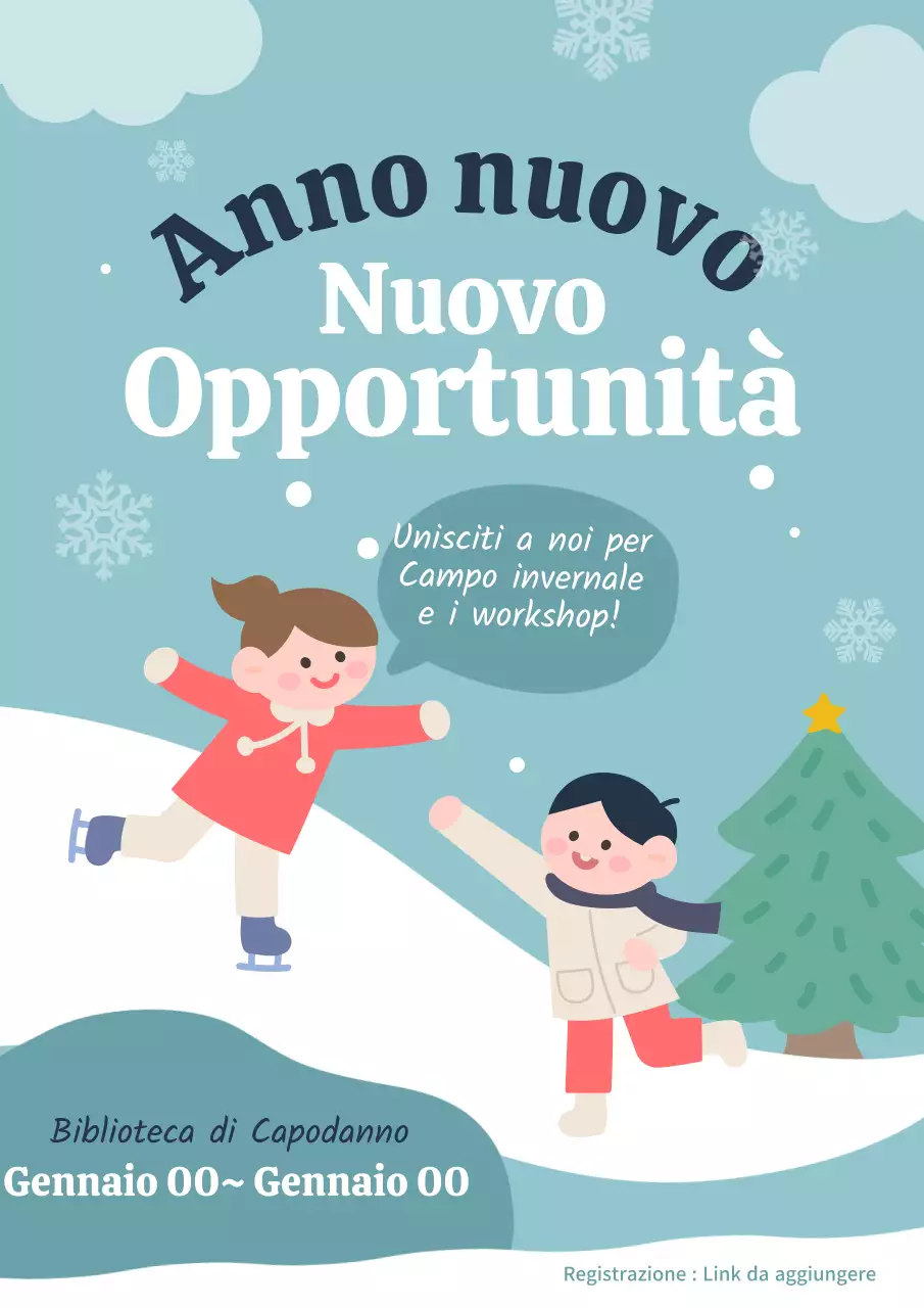 Promuovere un accogliente campo invernale in azzurro