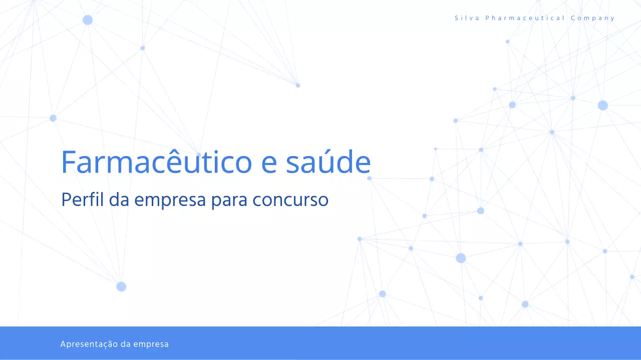 Proposta moderna de concurso para cuidados de saúde farmacêuticos em branco e azul