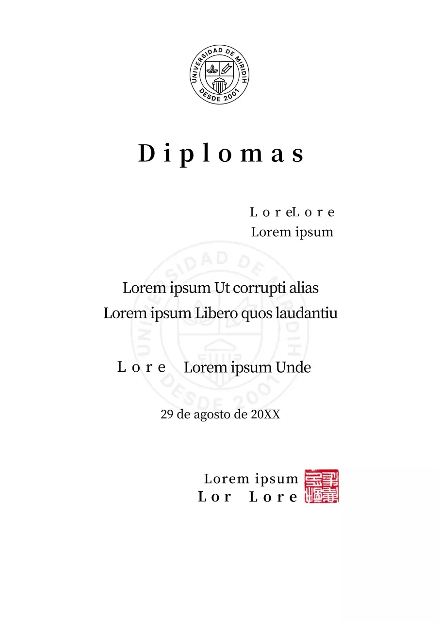 Diplomas universitarios con un sencillo concepto de formulario