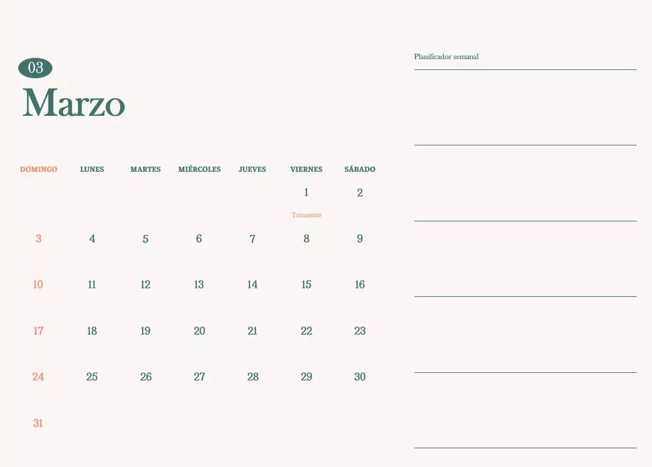Calendario de cafés con recomendaciones de bebidas del mes