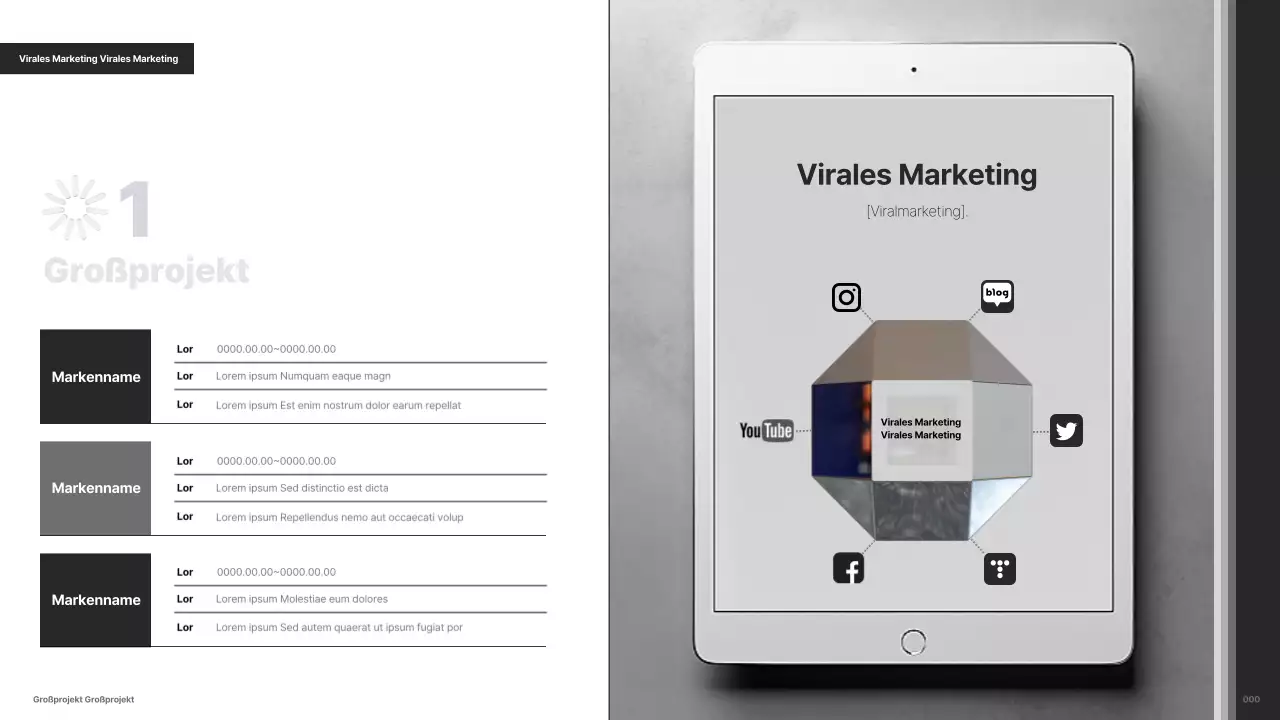 Minimalistisches Schwarz-Weiß-Portfolio für Karriere-Vermarkter