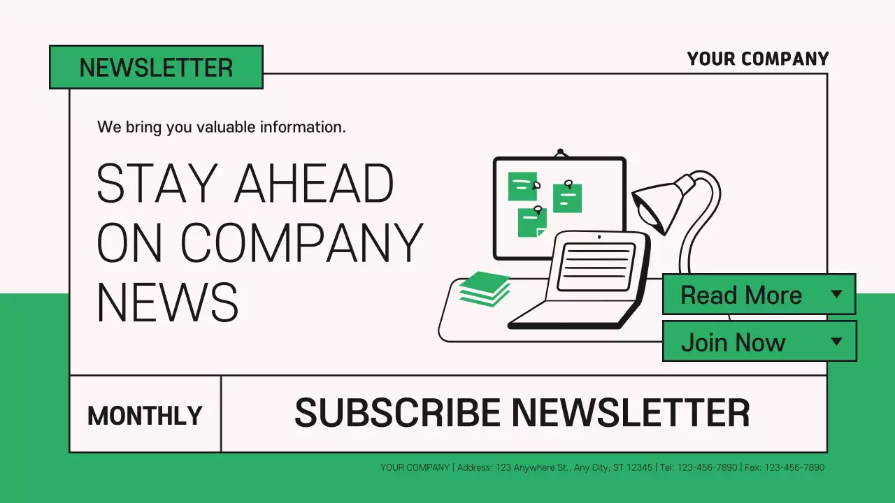 Green Minimal Company Newsletter Presentation