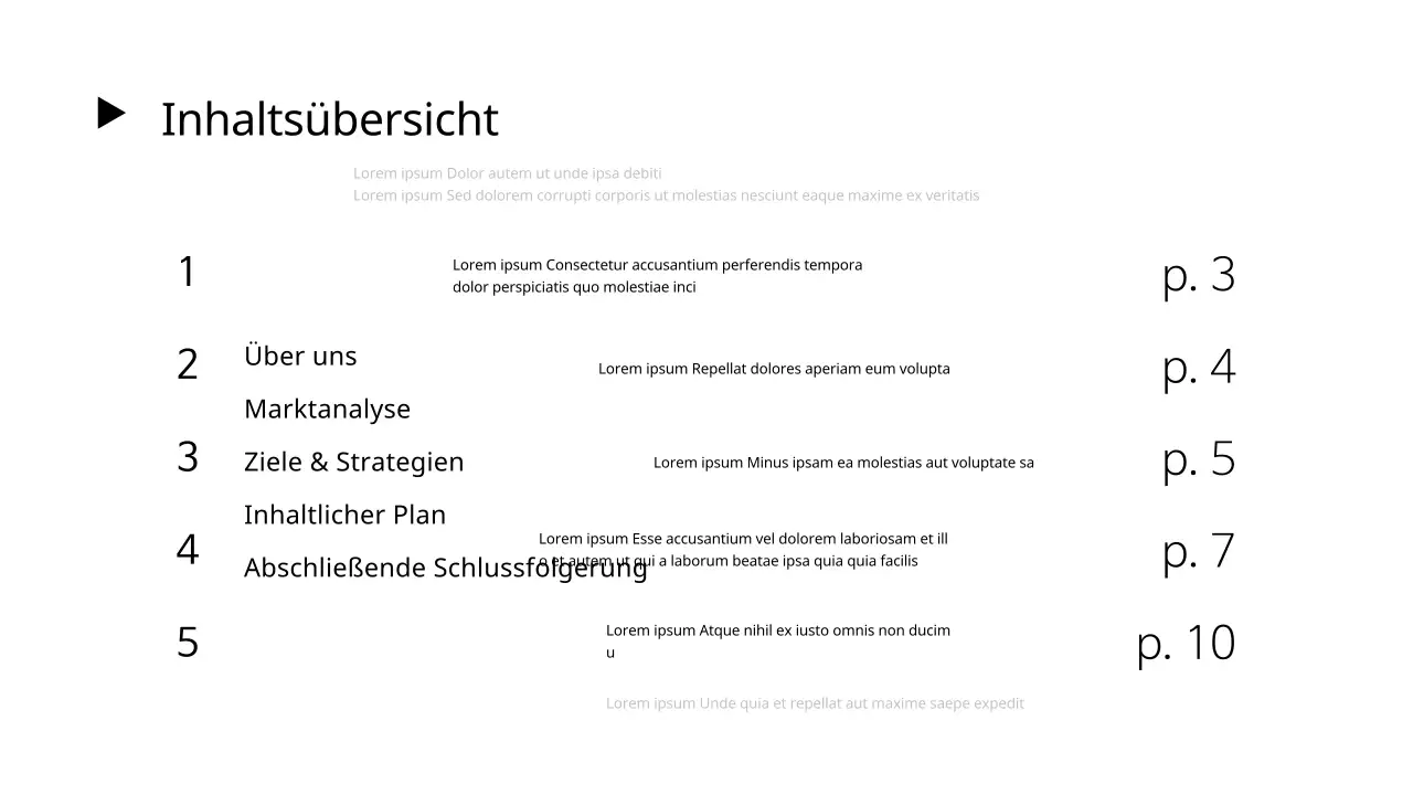 Ein weißer, einfacher Strategieberatungsbericht