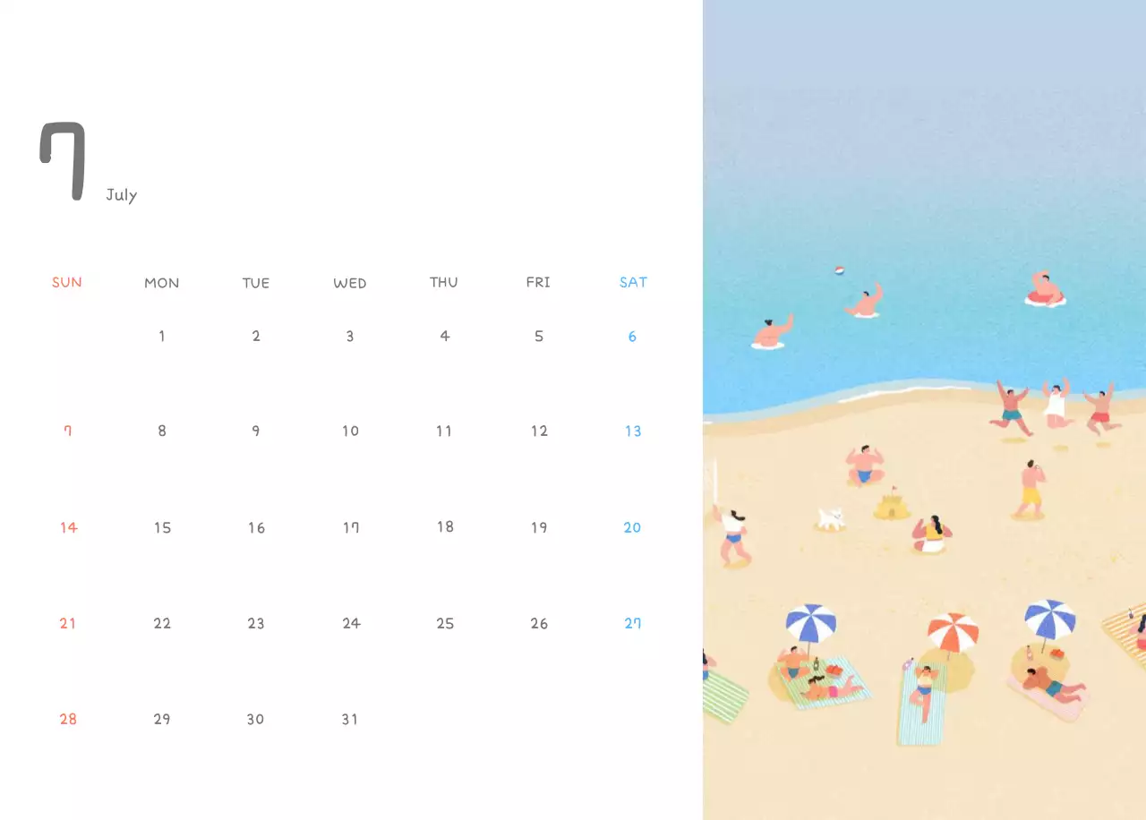 Cute calendars with cozy illustrations