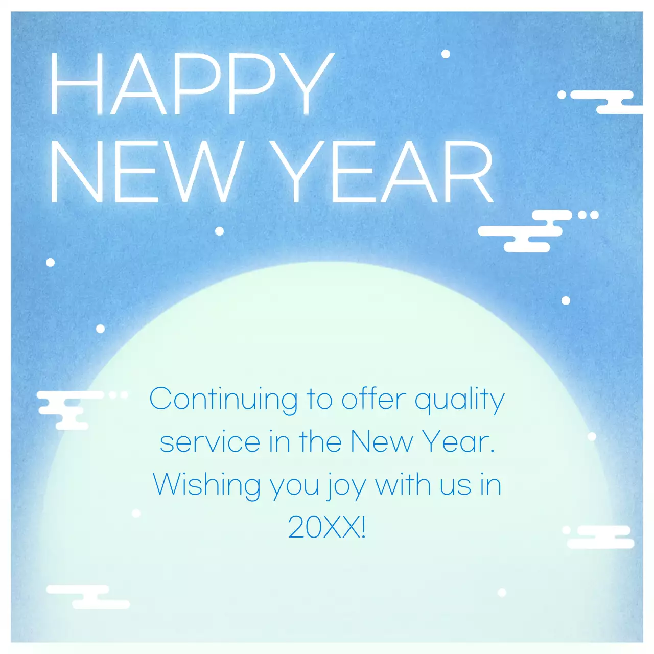 블루 미니멀 새해인사 카드 소셜 미디어 게시물