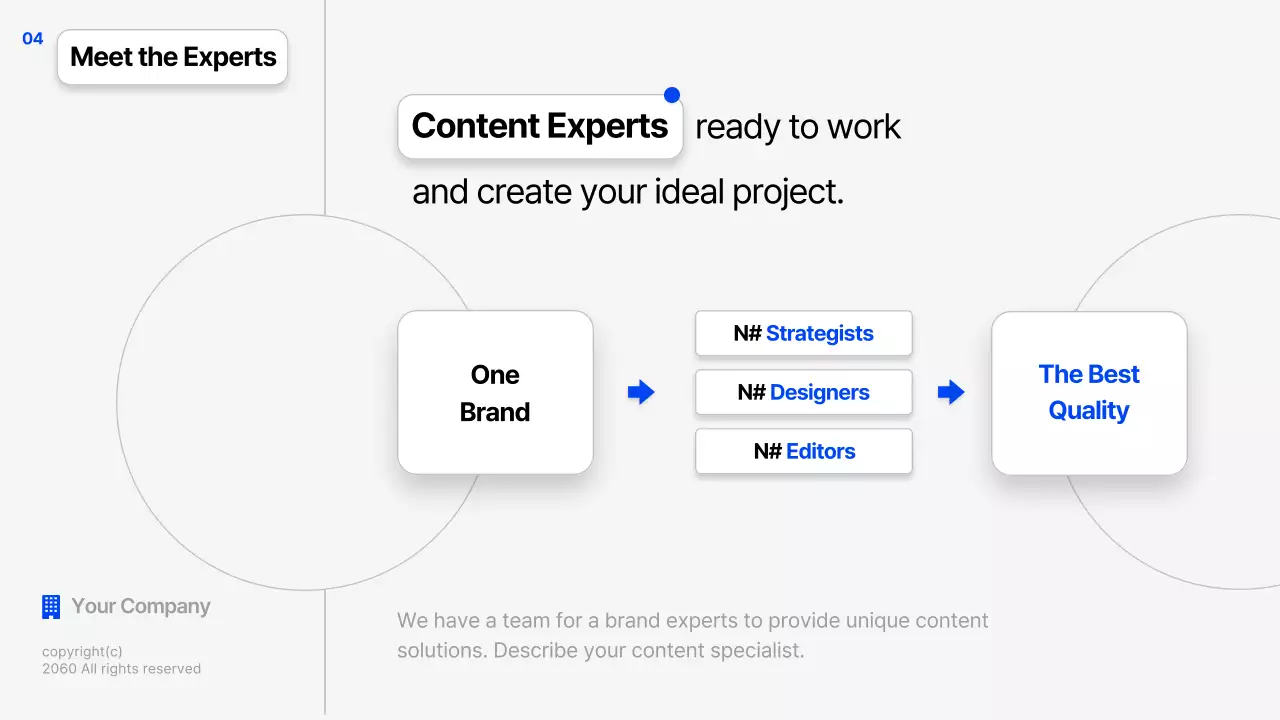 파랑과 흰색의 심플한 스토리텔링 회사소개서