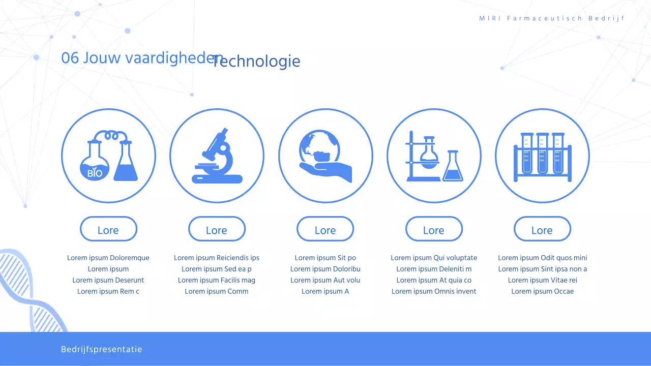 Aanbestedingsvoorstel moderne farmaceutische gezondheidszorg in wit en blauw