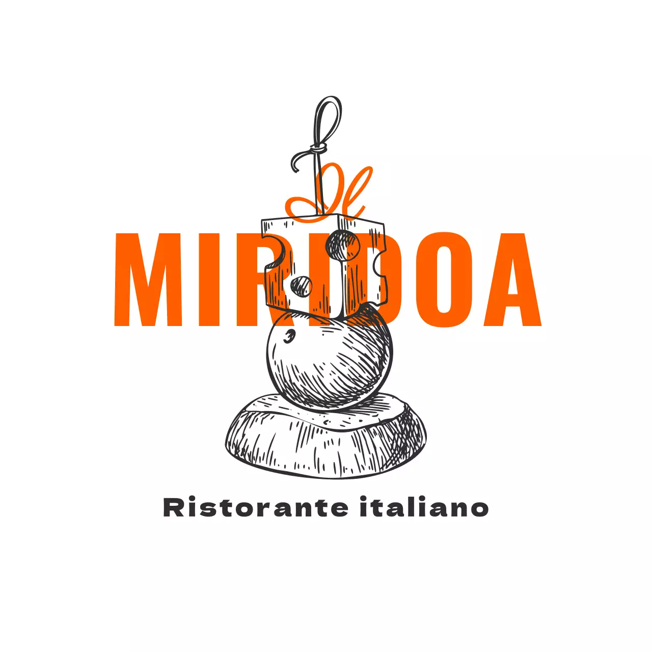 Concetto di tipografia di ristorante in illustrazione di schizzo