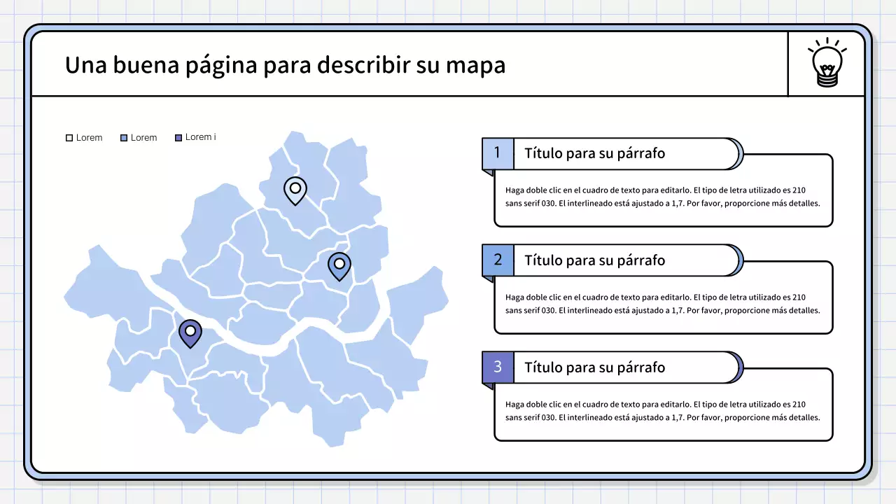 Un sencillo informe de síntesis de color azul claro