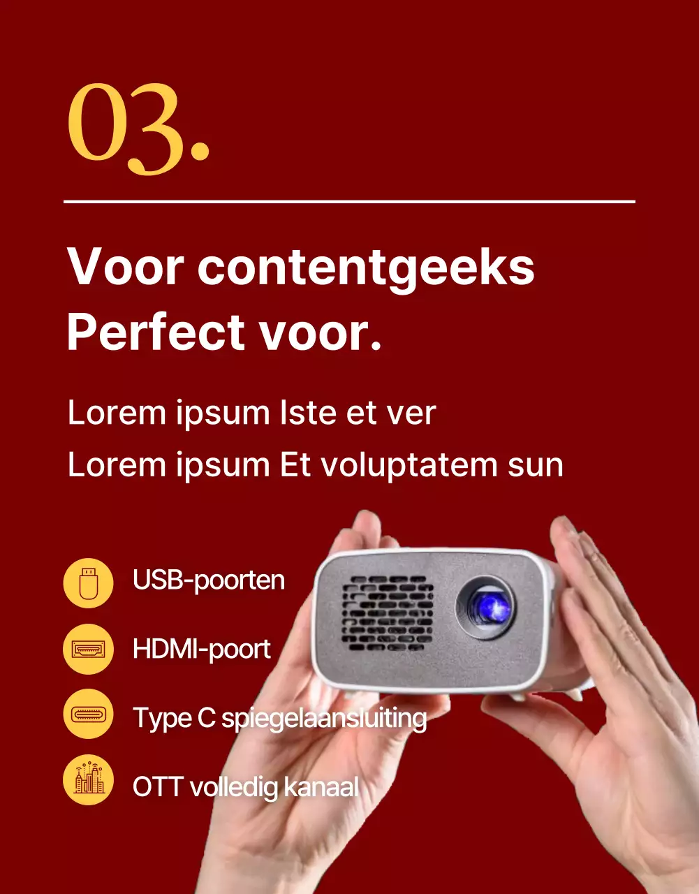 Rode, eenvoudige productbeschrijving voor elektronica