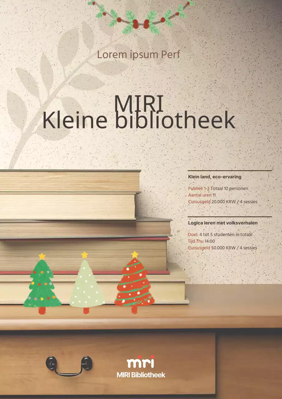 Een beige en vintage bibliotheekcollege promoten