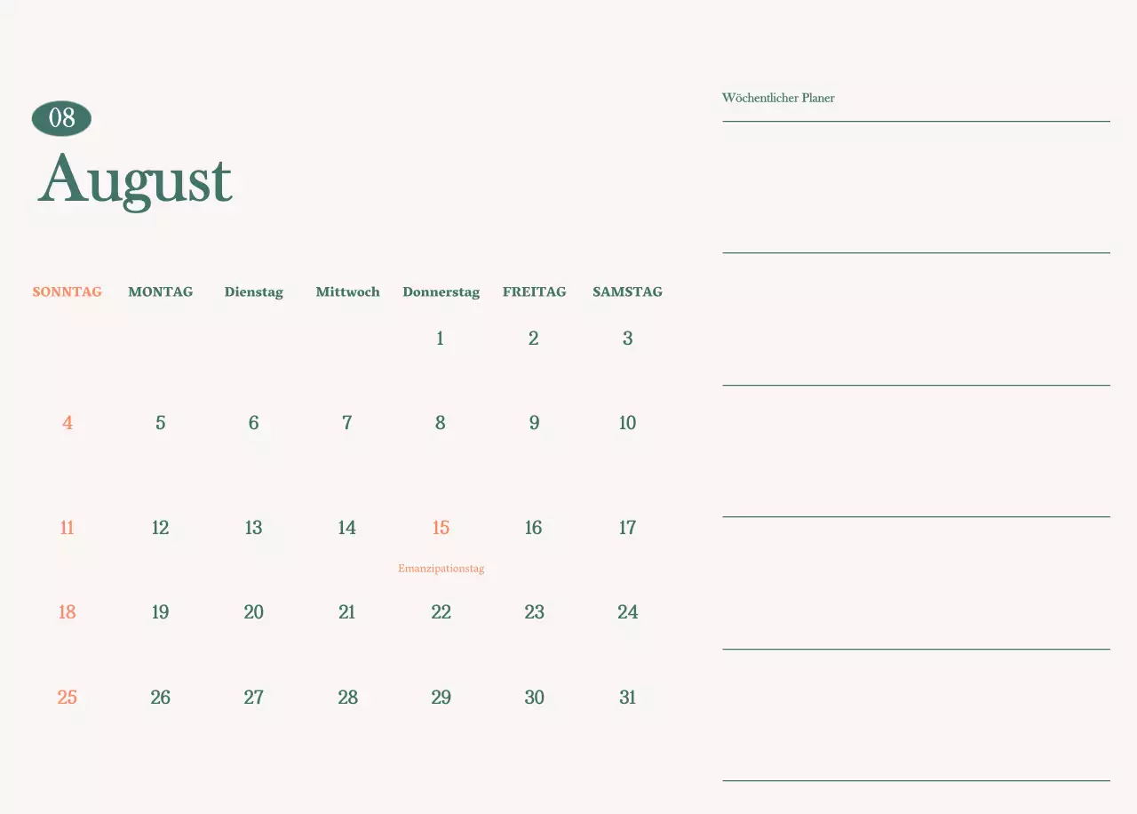 Cafe-Kalender mit Empfehlungen für das Getränk des Monats