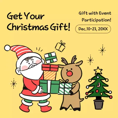 Yellow Comic Christmas Promotion Social Media Post