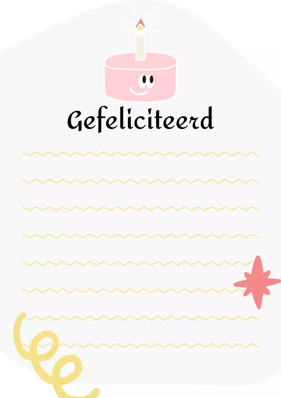 Eenvoudige uitnodiging voor verjaardag in roze en grijs