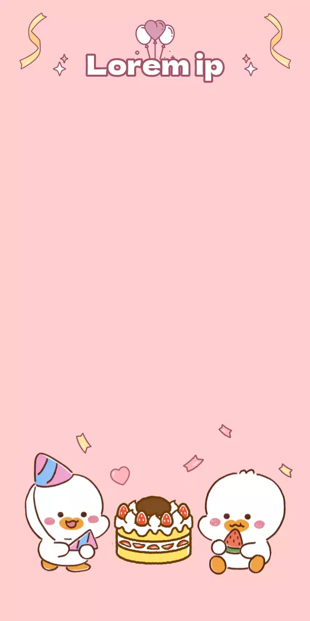 Conceito de festa de aniversário ilustrado em cor-de-rosa e amarelo