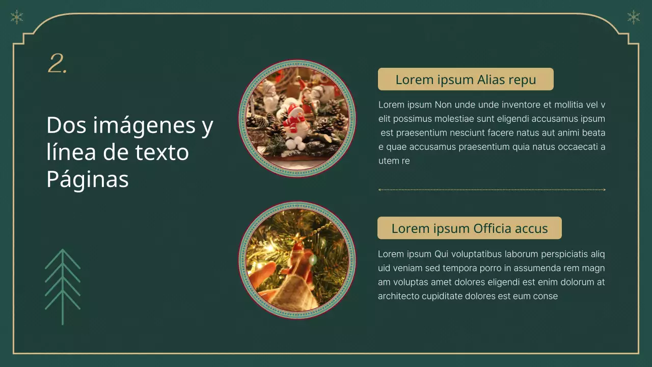 Un reportaje navideño clásico en verde y beige