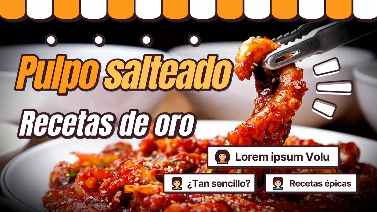 Receta de pulpo dorado salteado al estilo parodia de naranja y marrón