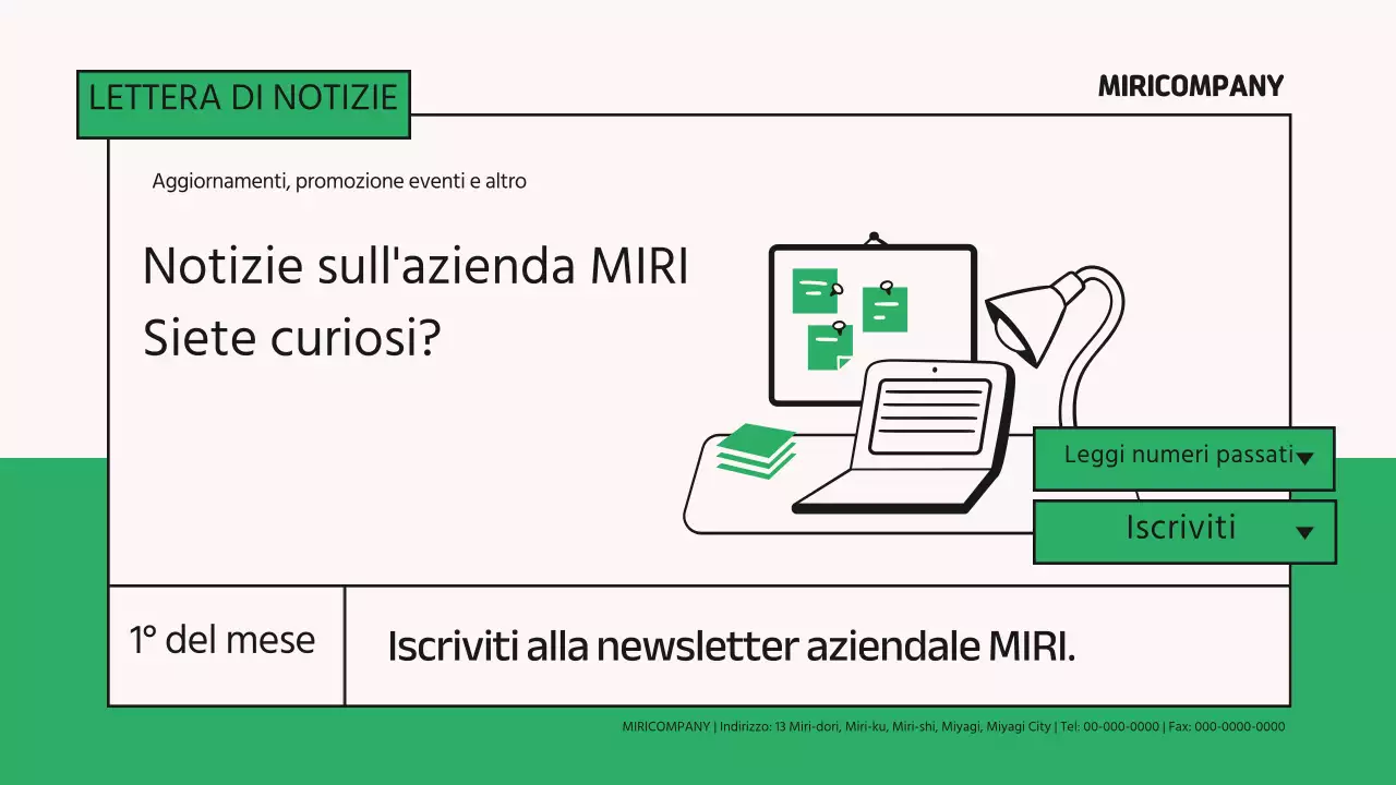 La newsletter mensile aziendale verde e moderna