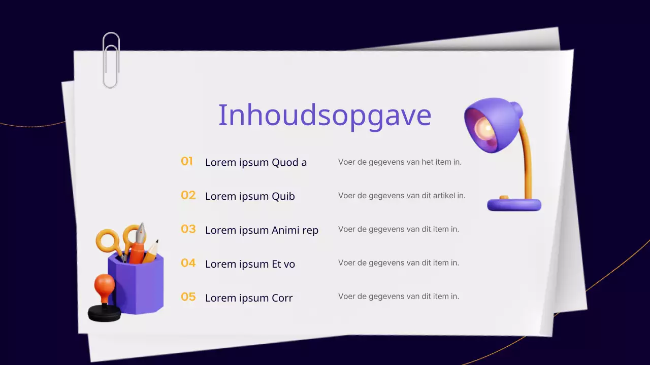 Een eenvoudig zakelijk rapport voor kantoormedewerkers in paars en geel