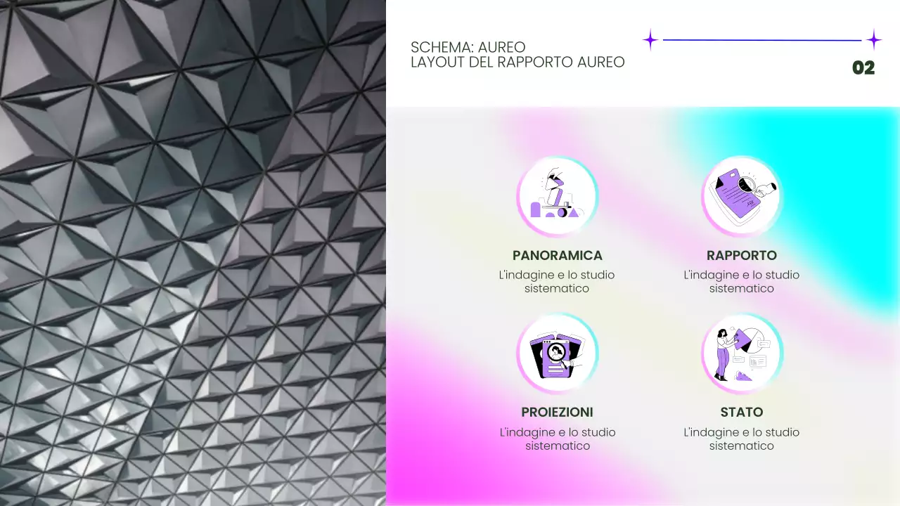 Rapporto di layout multipagina di tendenza rosa e fluorescente