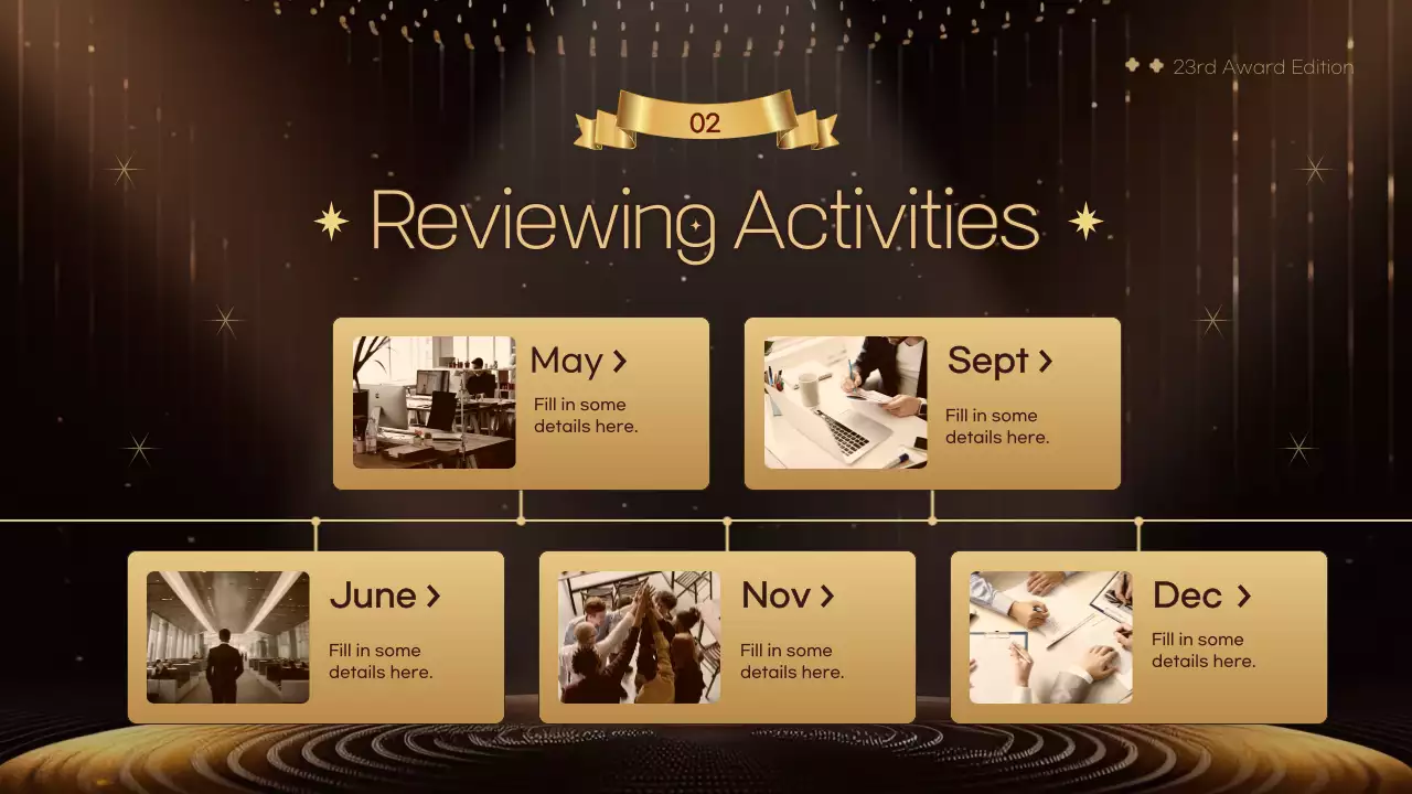 골드 엘레강트 이벤트 템플릿 프레젠테이션