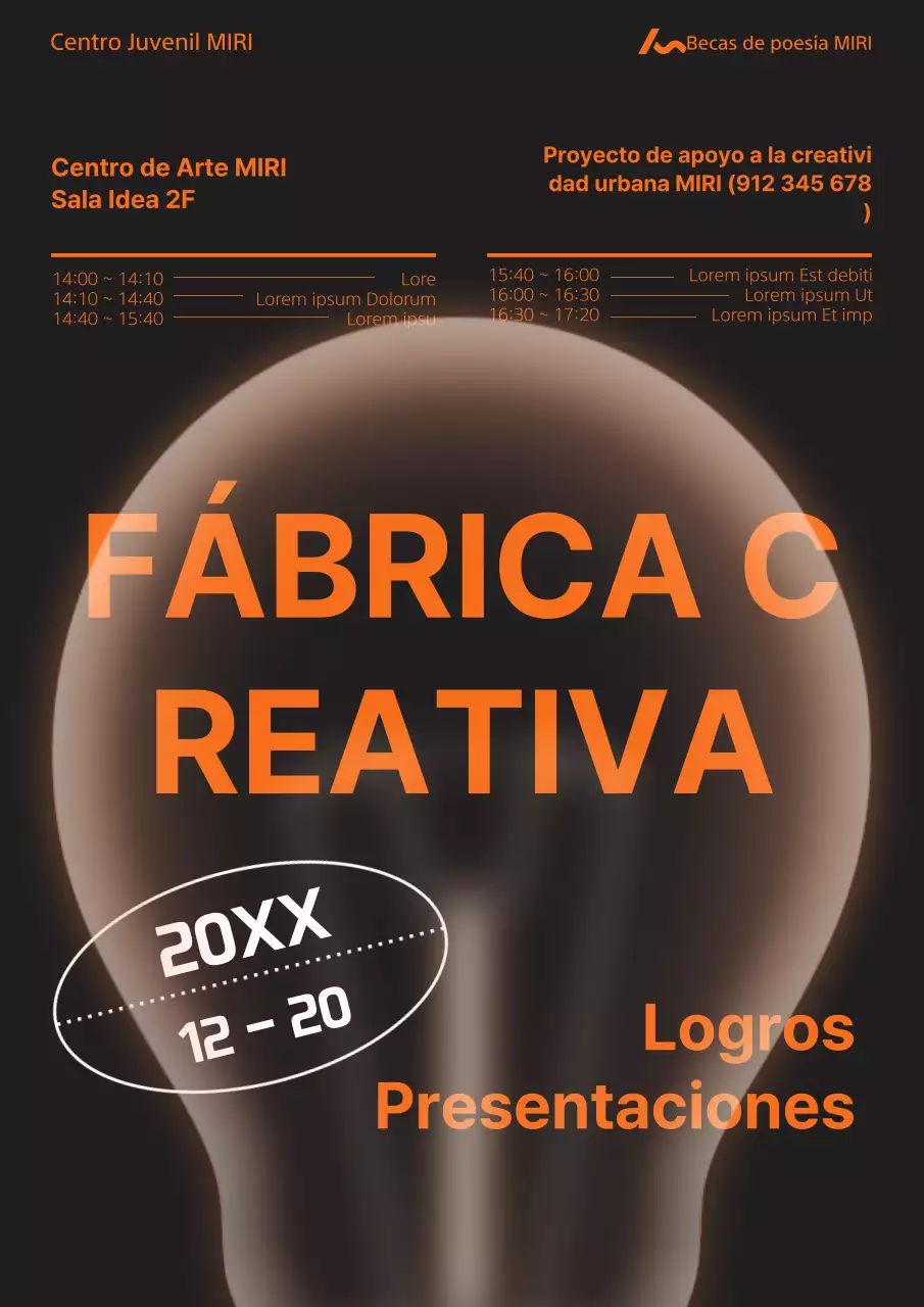 Promover una presentación moderna de las actuaciones en naranja y negro