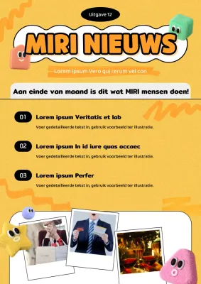 De geel-zwarte nieuwsbrief met bedrijfsnieuws