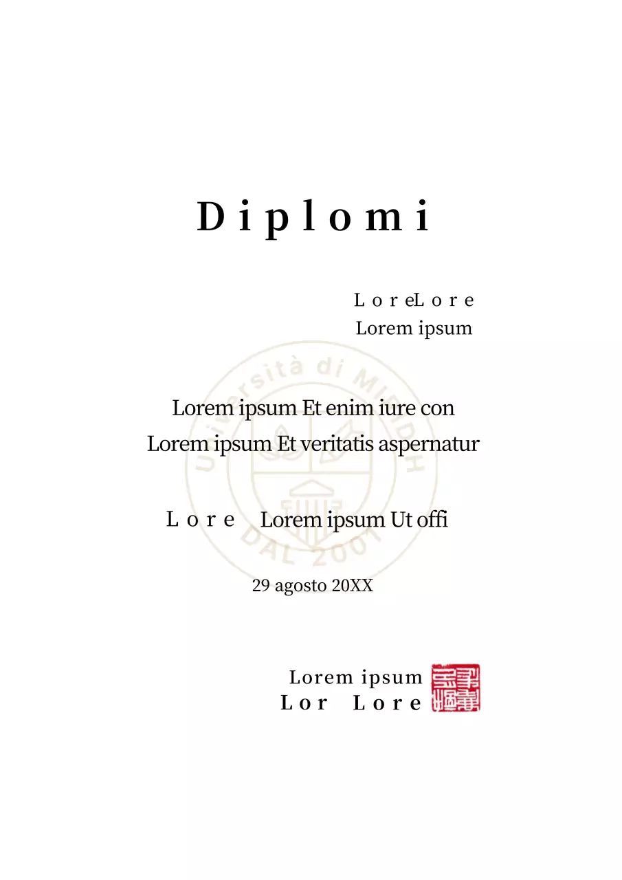 Diplomi universitari con un concetto di forma semplice