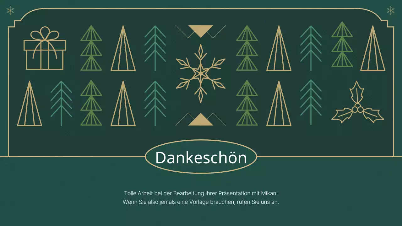 Ein klassischer Weihnachtsbericht in Grün und Beige
