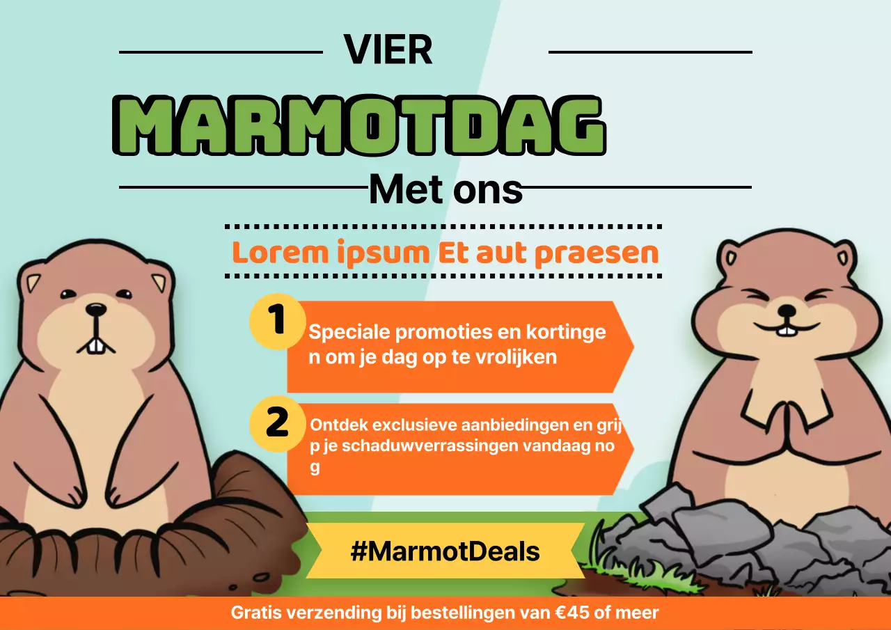 Groene en oranje Kitsch Groundhog Day Deals Advertentie